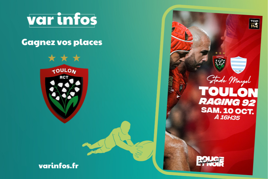 Jouez pour gagner vos places pour le match TOULON/RACING 92 à Mayol !
